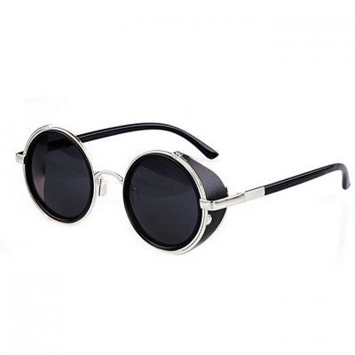 Mirror wheel neutral metal frames sunglasses punk female male Recovery (black)